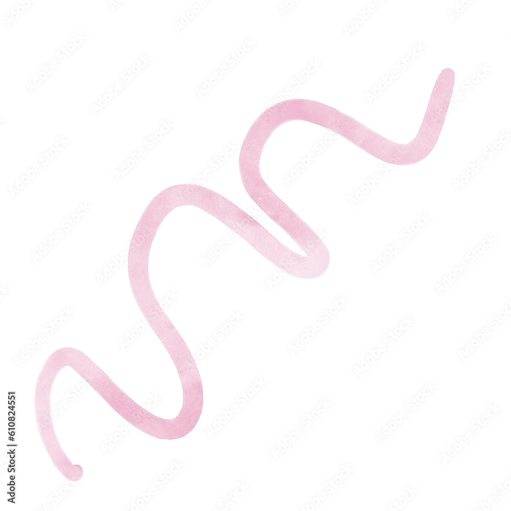 Pink Watercolor Doodle Squiggle Pink Watercolor Doodle Squiggle