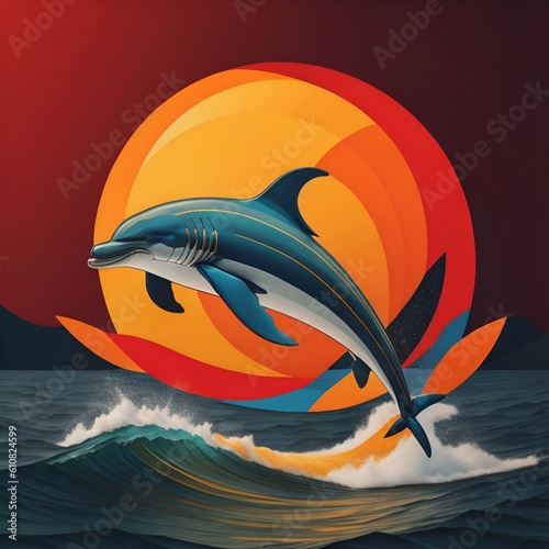 An abstract varient image of a flying fish  photo