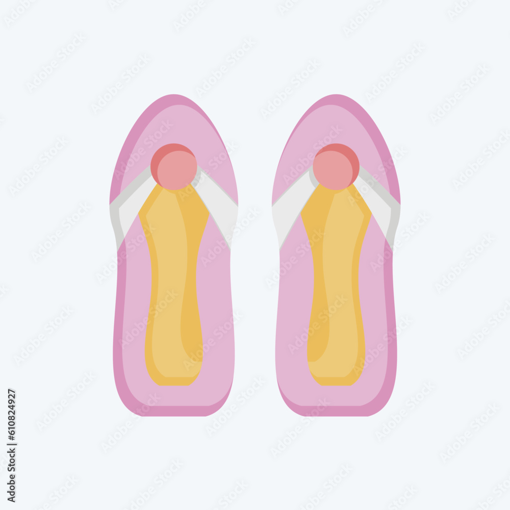 Icon Sandals. related to Hawaii symbol. flat style. simple design editable. vector Icon Sandals. related to Hawaii symbol. flat style. simple design editable. vector