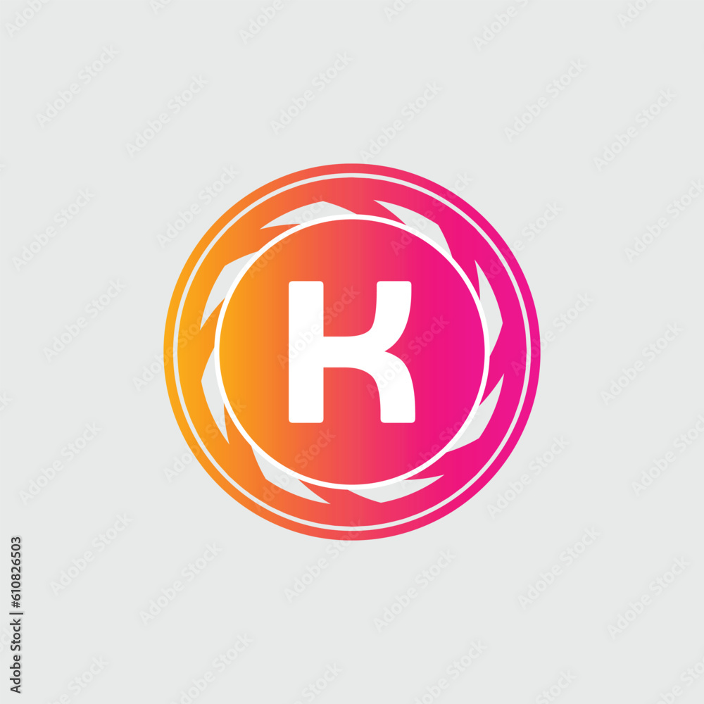K Letter Logo abstract geometric design vector template Logotype icon Digital Technology style. K Letter Logo abstract geometric design vector template Logotype icon Digital Technology style.