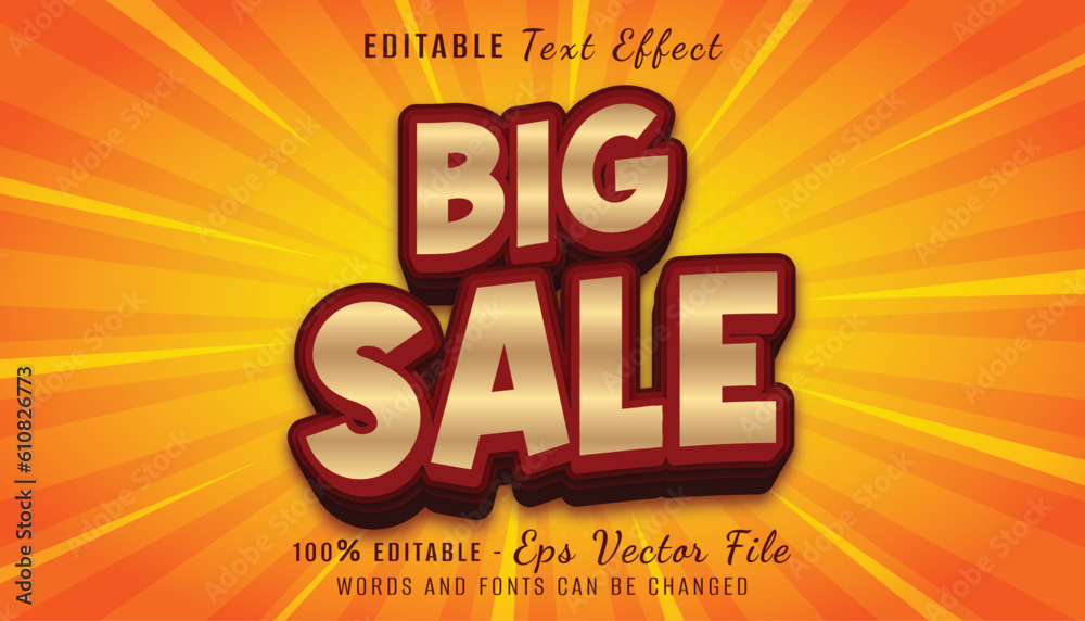 big sale 3d text effect design