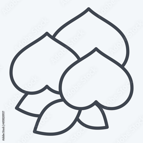 Icon Peach. related to Chinese New Year symbol. line style. simple design editable