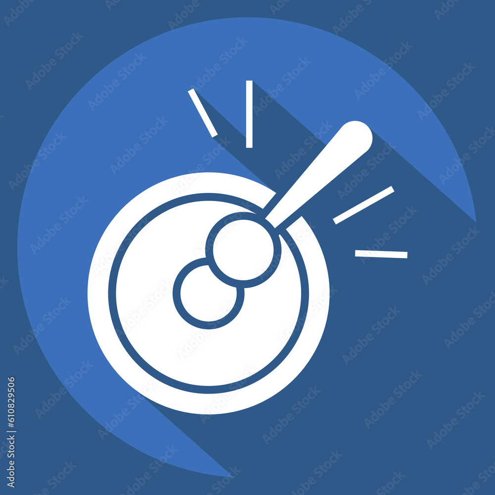 Icon Gong. related to Chinese New Year symbol. long shadow style. simple design editable Icon Gong. related to Chinese New Year symbol. long shadow style. simple design editable