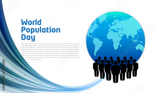 World population day banner vector. World population day background