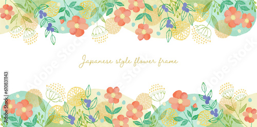 和風の花のフレーム