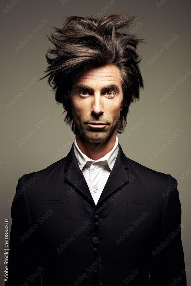 Fototapeta premium Portrait of a person with crazy hair