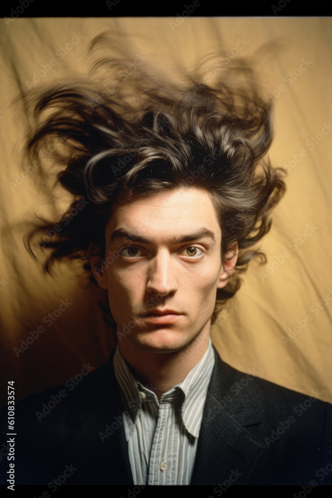 Fototapeta premium Portrait of a person with crazy hair
