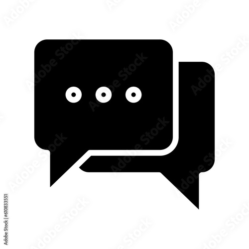 Chat glyph icon for conversation, communications, contact, and message logo
