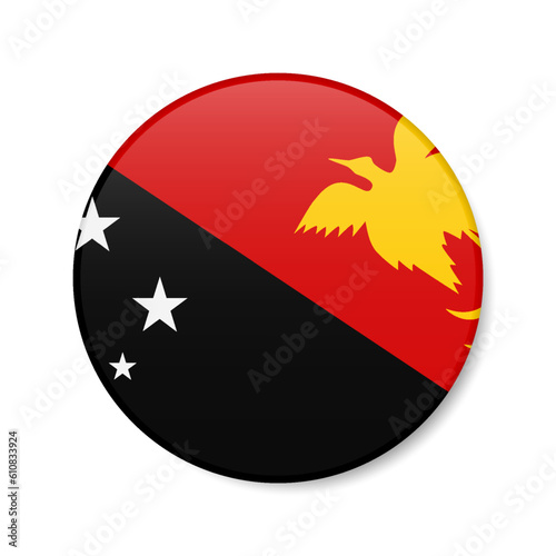 Free Download Papua New Guinea circle button icon. Papuan round badge flag. 3D realistic isolated vector illustration - GFXLoad