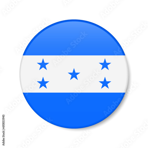 Free Download Honduras circle button icon. Honduran round badge flag. 3D realistic isolated vector illustration - GFXLoad
