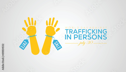 World day against trafficking in person is observed every year on July 30,.banner design template Vector illustration background design.