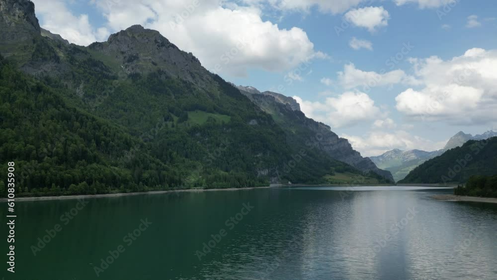 Klöntalersee Glarus Kanton lake in Switzerland. great landscape of Schweiz.