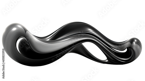 singularity in black and silver abstract colorful shape, 3d render style, isolated on a transparent background