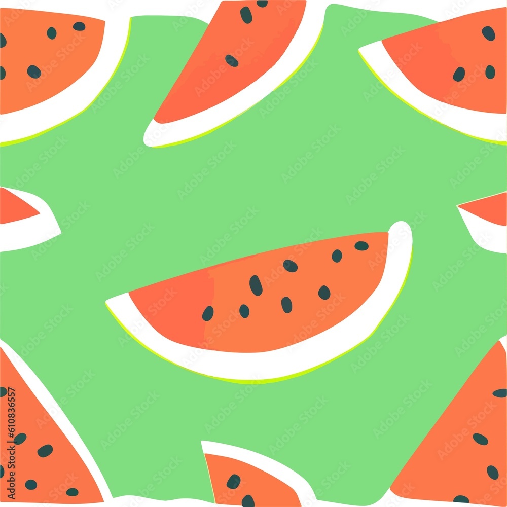 Watermelon Pattern Background Simple Vector Watermelon Pattern Background Simple Vector