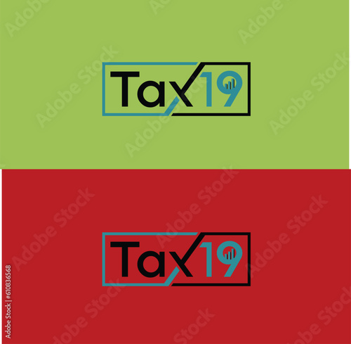 Business TAX Letter Trendy Logo Icon Modern Vector Concept illustration. Tax 19 initial creative logo 