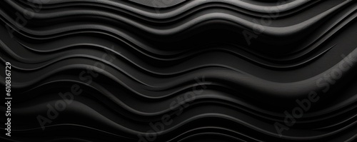 Black Soothing Silk Wave: Abstract Background , AI Generative 