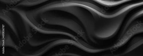 Black Soothing Silk Wave: Abstract Background , AI Generative 