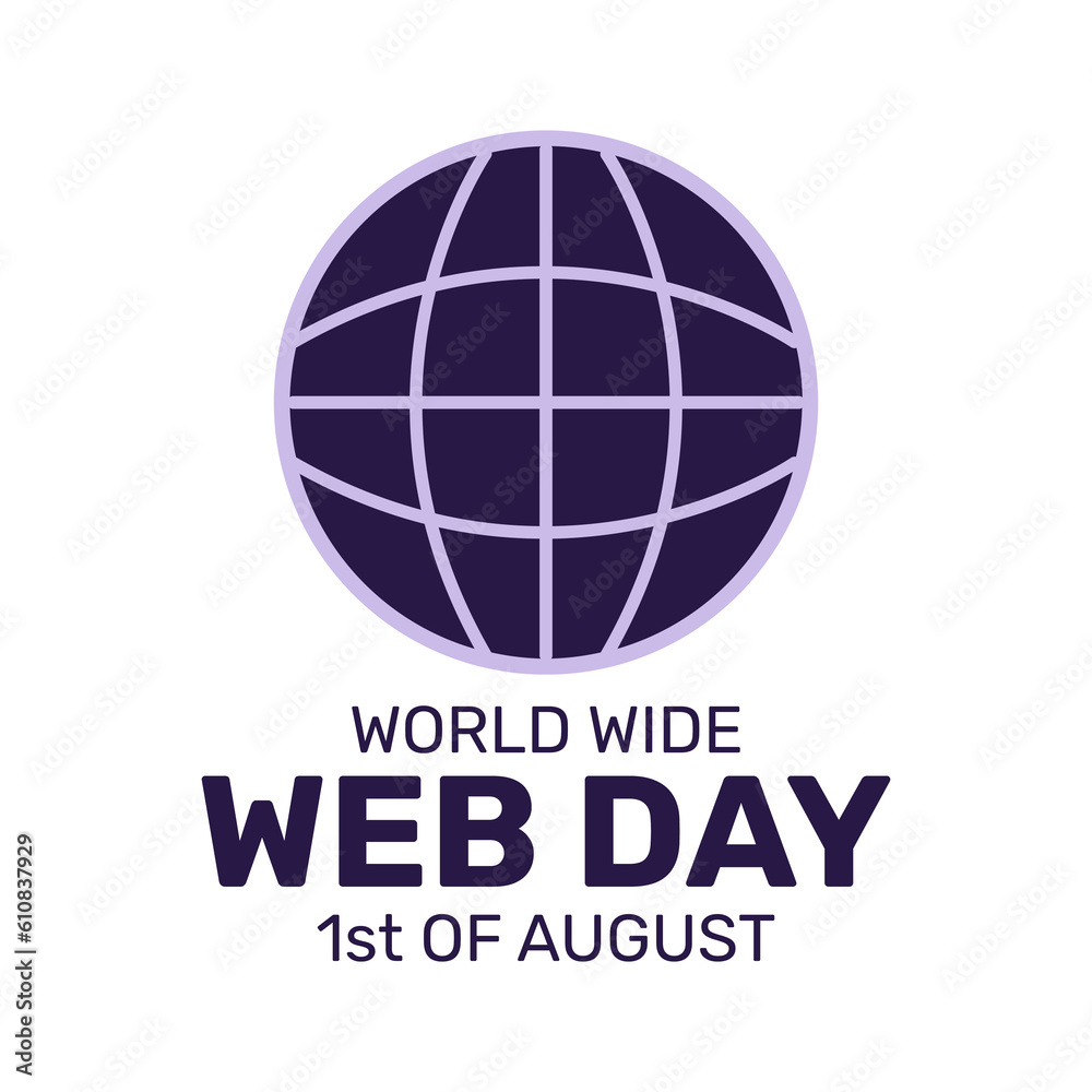 World Wide Web Day with globe icon in flat design World Wide Web Day with globe icon in flat design