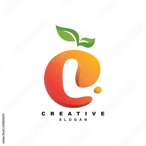 letter C or L fresh fruit logo design vector for your brand or business