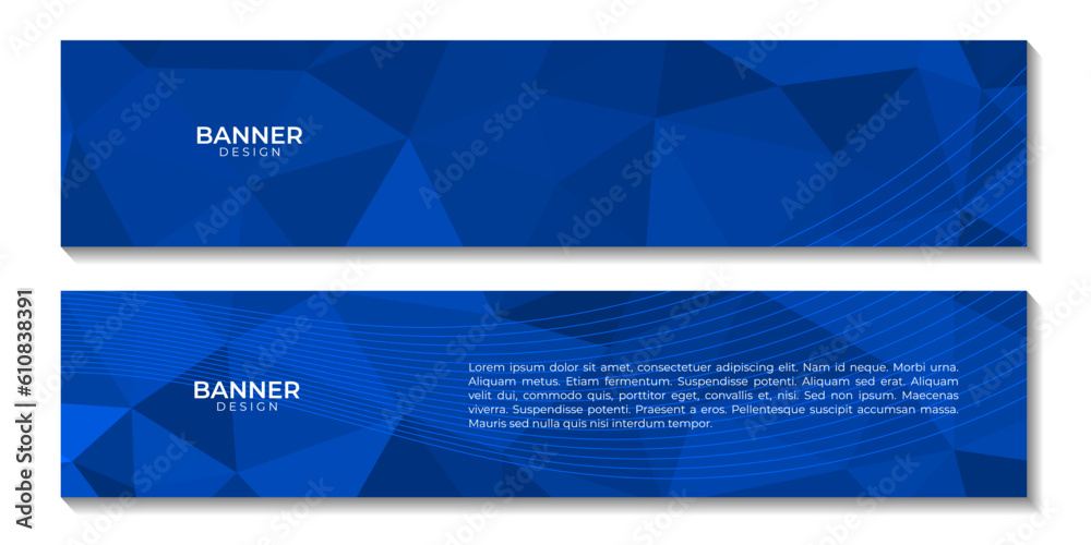 abstract banners with blue geometric background with triangles for business abstract banners with blue geometric background with triangles for business