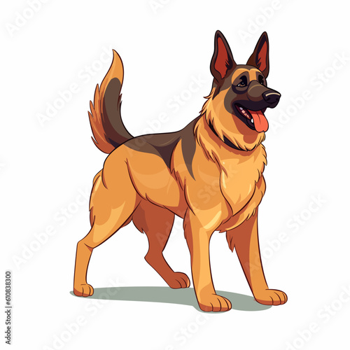 Comic-style German Shepherd: Dynamic Vector Illustration