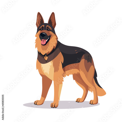 Comic-style German Shepherd: Dynamic Vector Illustration