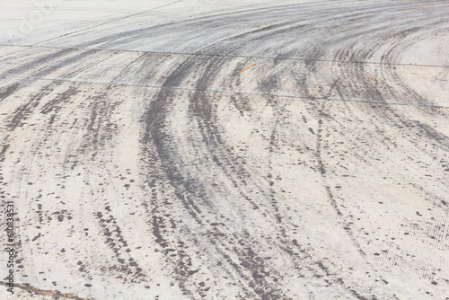 Abstract road background with tracks of tires