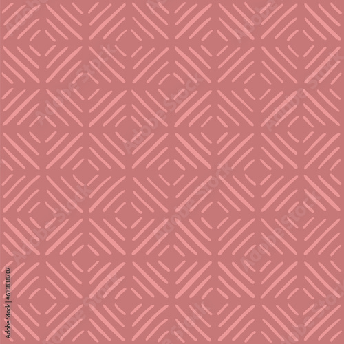 pink repetitive background. hand drawn striped squares. vector seamless pattern. geometric illustration. fabric swatch. wrapping paper. continuous design template for textile, linen, home decor