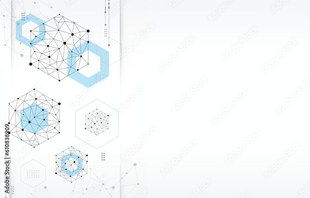 Technology vector geometric hexagon.white background.polygon texture