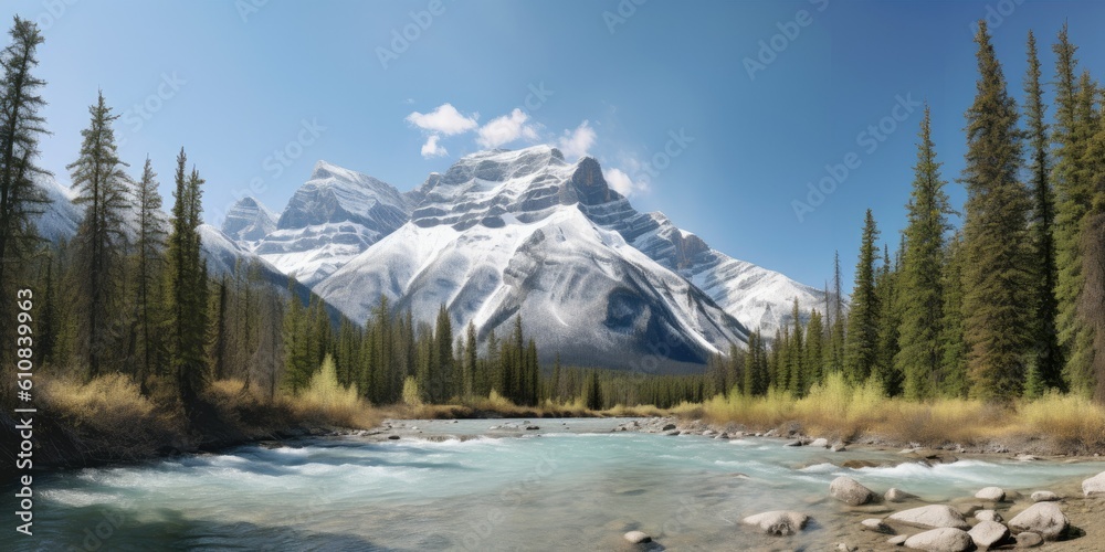  Breathtaking Symphony of Mountains and Rivers  Generative AI Digital Illustration Part#060623 