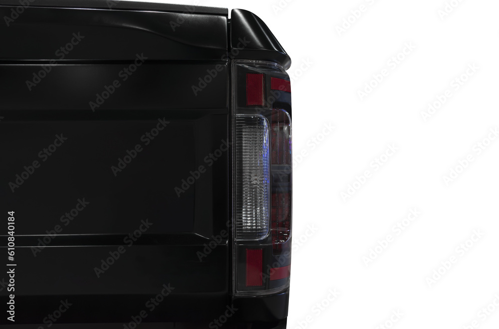 Fototapeta premium Behind view tail light black truck