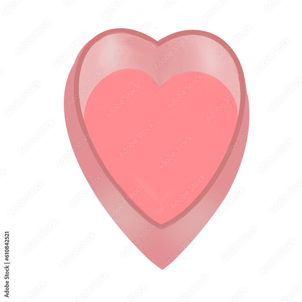 pink heart shaped box on white background