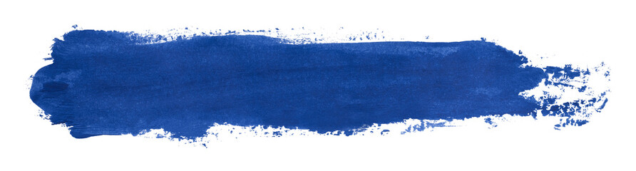Shiny blue brush watercolor painting isolated on transparent background. watercolor png