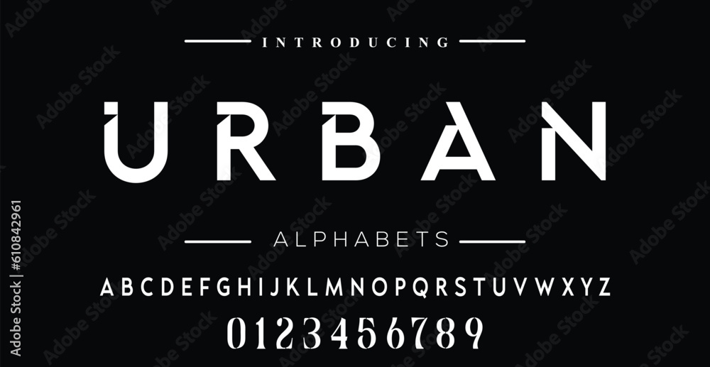 Modern style font design, alphabet letters and numbers vector ...