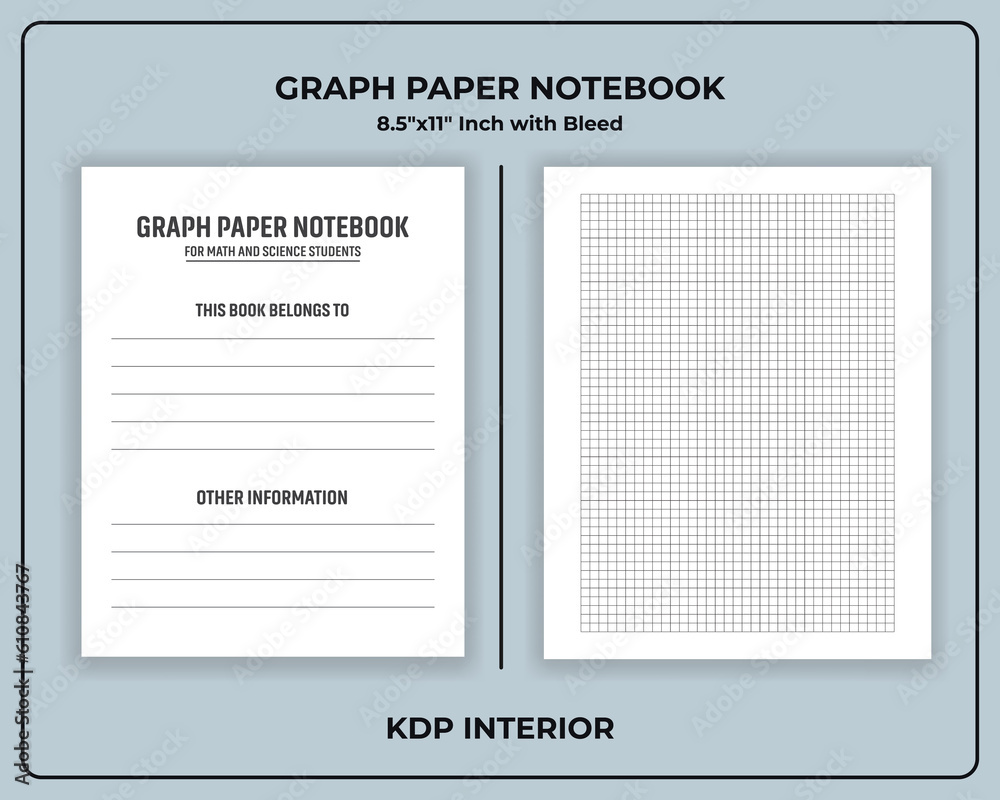 Graph Paper Note book Template Stock Vector Adobe Stock
