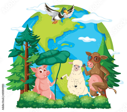 Animals on the planet earth