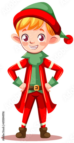 Adorable Christmas Elf Cartoon Character