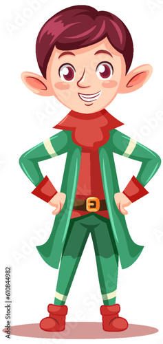 Adorable Christmas Elf Cartoon Character