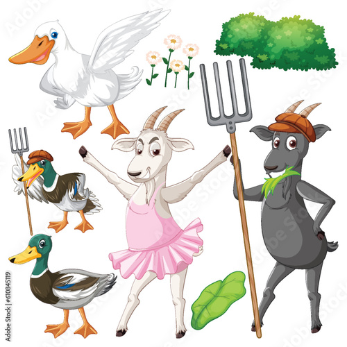 Set of mix animal farm character