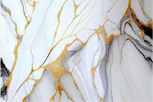 White Black Marble Background with Metallic Gold Pattern Texture Chic 