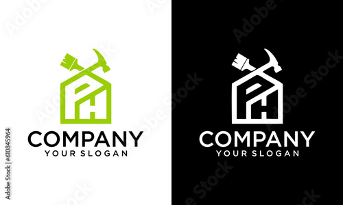 Initial Letter PH Logo Design Vector Template. PH Letter Logo Design PH home logo
