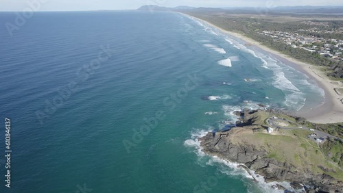 Wallpaper Mural Idyllic Scenery Of Lighthouse Beach In Port Macquarie, Australia - aerial drone shot Torontodigital.ca