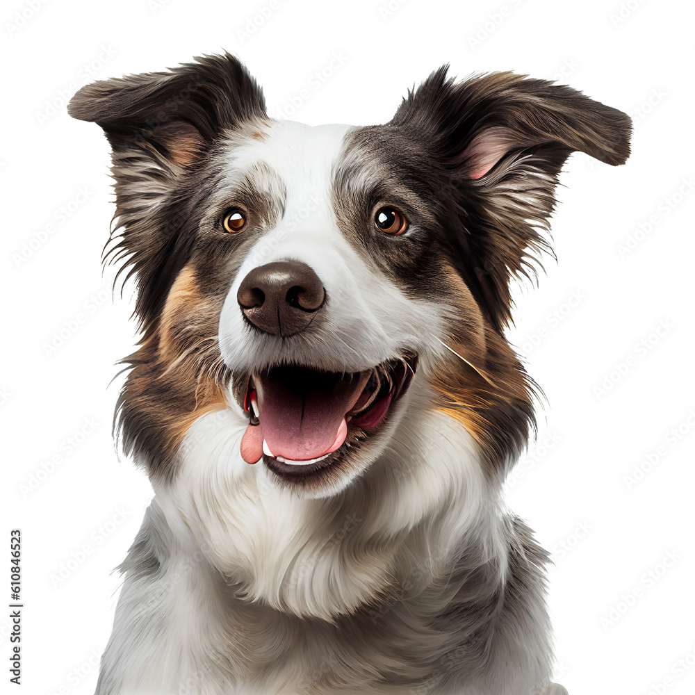happy dog ​​on white background for decoration project Publications and websites