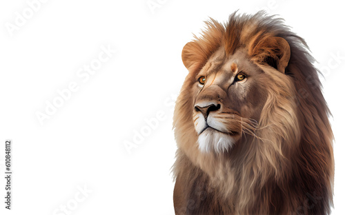 graceful lion On a transparent background  easy to use.