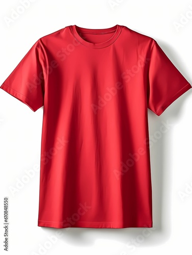 Red Tshirt Mockup with White Background 
