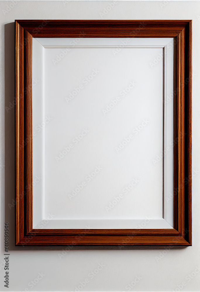 Wood Photo Frame On White Wall Empty Frame Template Graphic Resource AI Wood Photo Frame On White Wall Empty Frame Template Graphic Resource AI