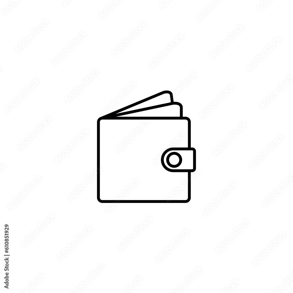 Wallet line icon, money logo vector