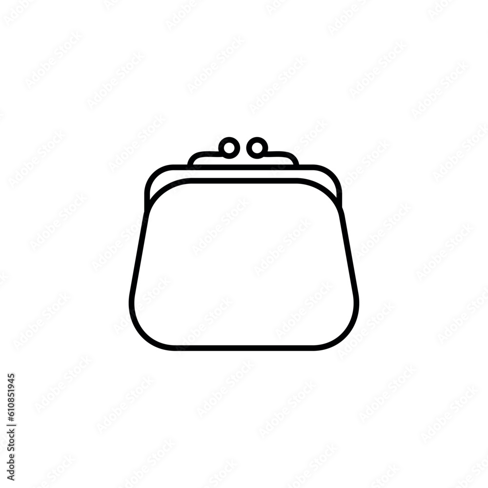 Wallet line icon, money logo vector Wallet line icon, money logo vector
