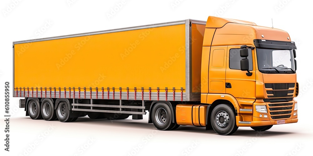 Container Trucking. Reliable Freight Shipping and Transport. Transportation Industry. Illustration of a White Truck on a White Background Container Trucking. Reliable Freight Shipping and Transport. Transportation Industry. Illustration of a White Truck on a White Background