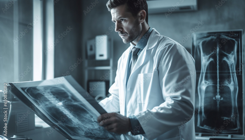 Photo & Art Print Expert radiologist analyzing chest x ray image ...